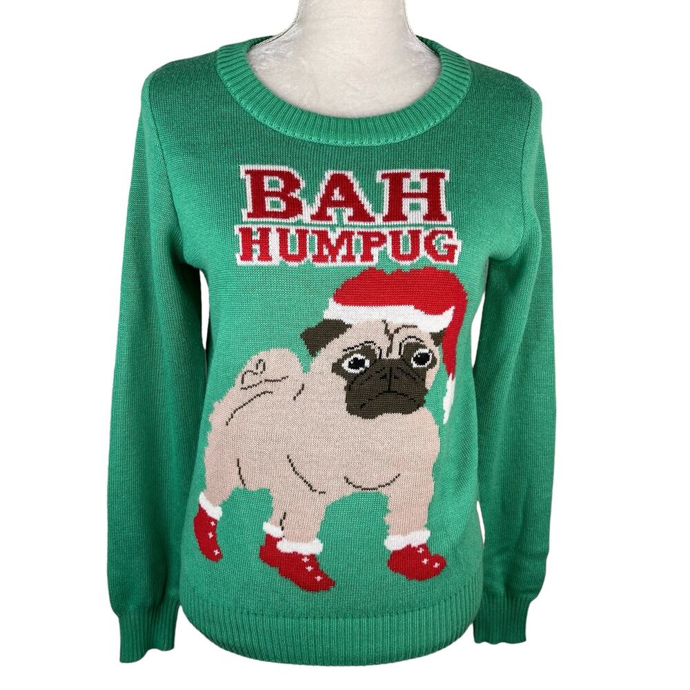 Tipsy Elves Bah Humpug Ugly Christmas Sweater M Medium